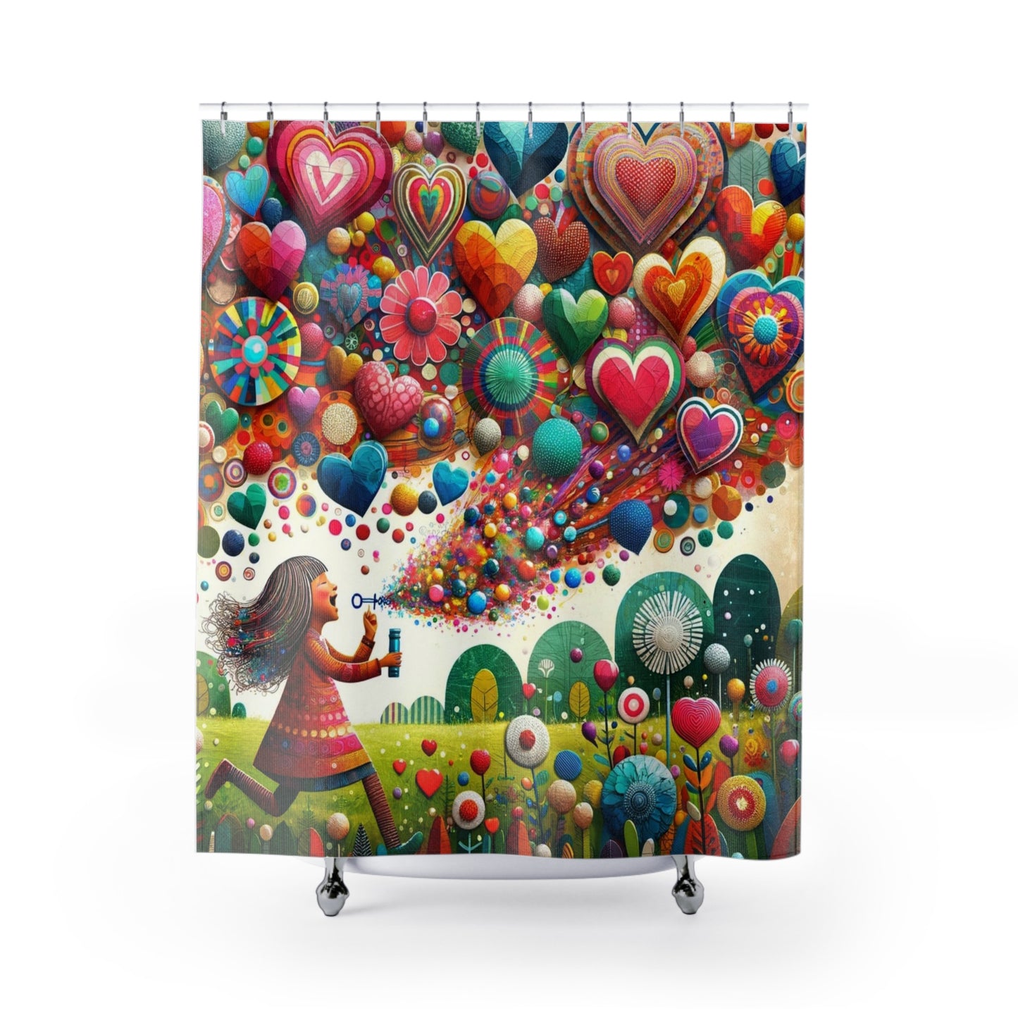 Love: Shower Curtain (Kaleidoscope Heart)