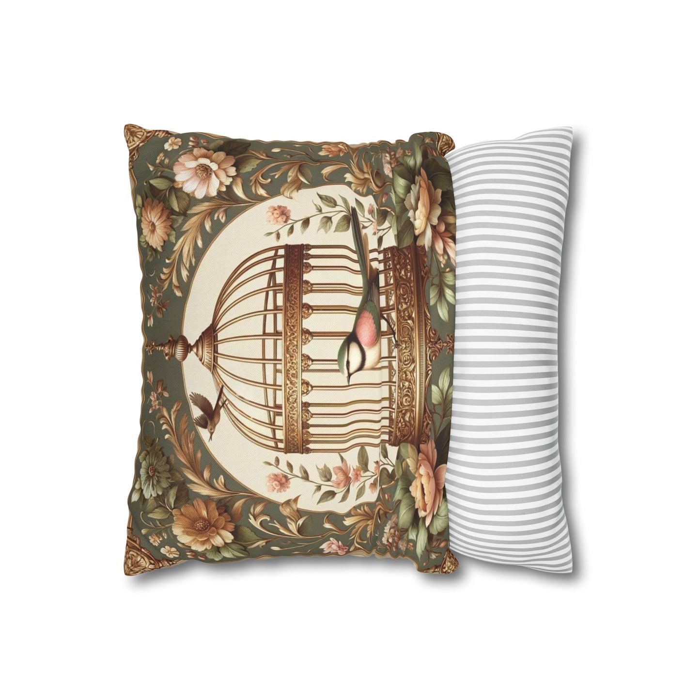Vintage: Square Pillowcase (Aviary Charm)