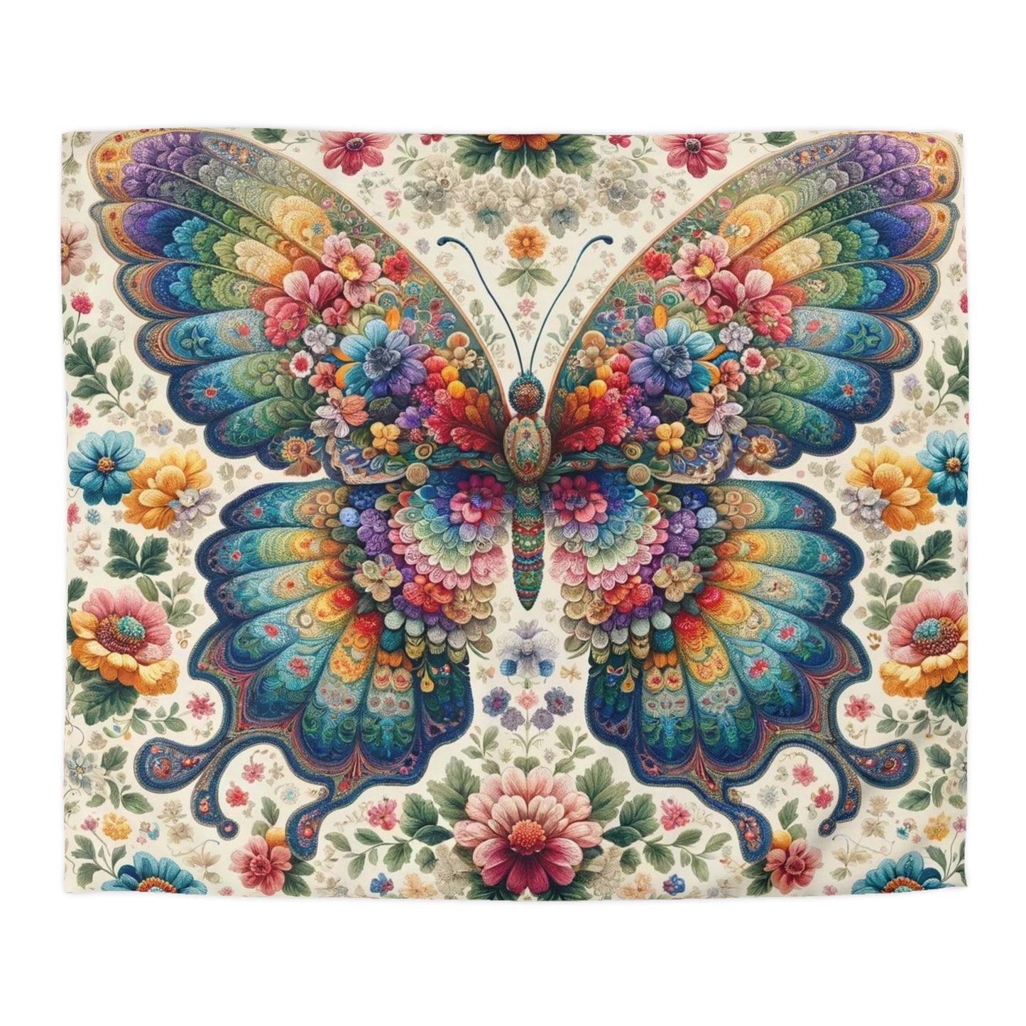 Vintage: Duvet Cover (Vibrant Wings)