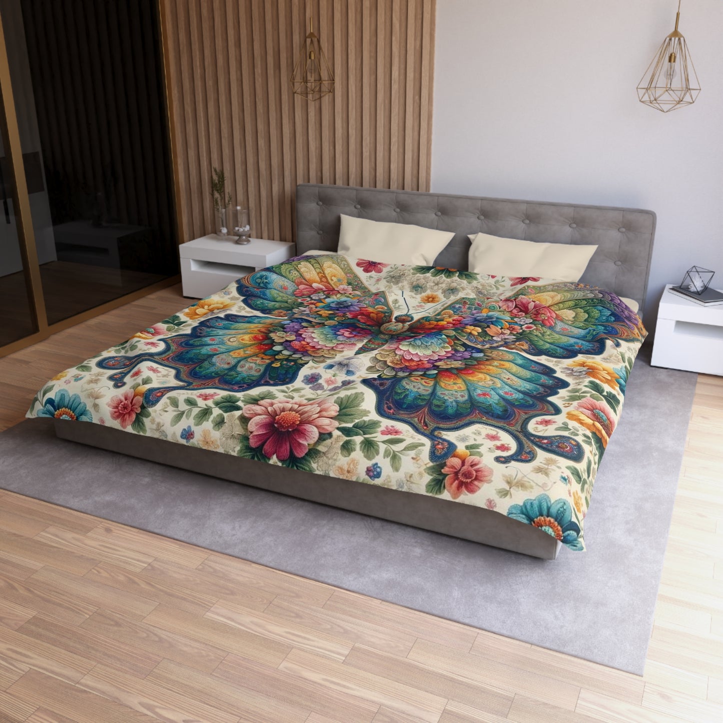 Vintage: Duvet Cover (Vibrant Wings)
