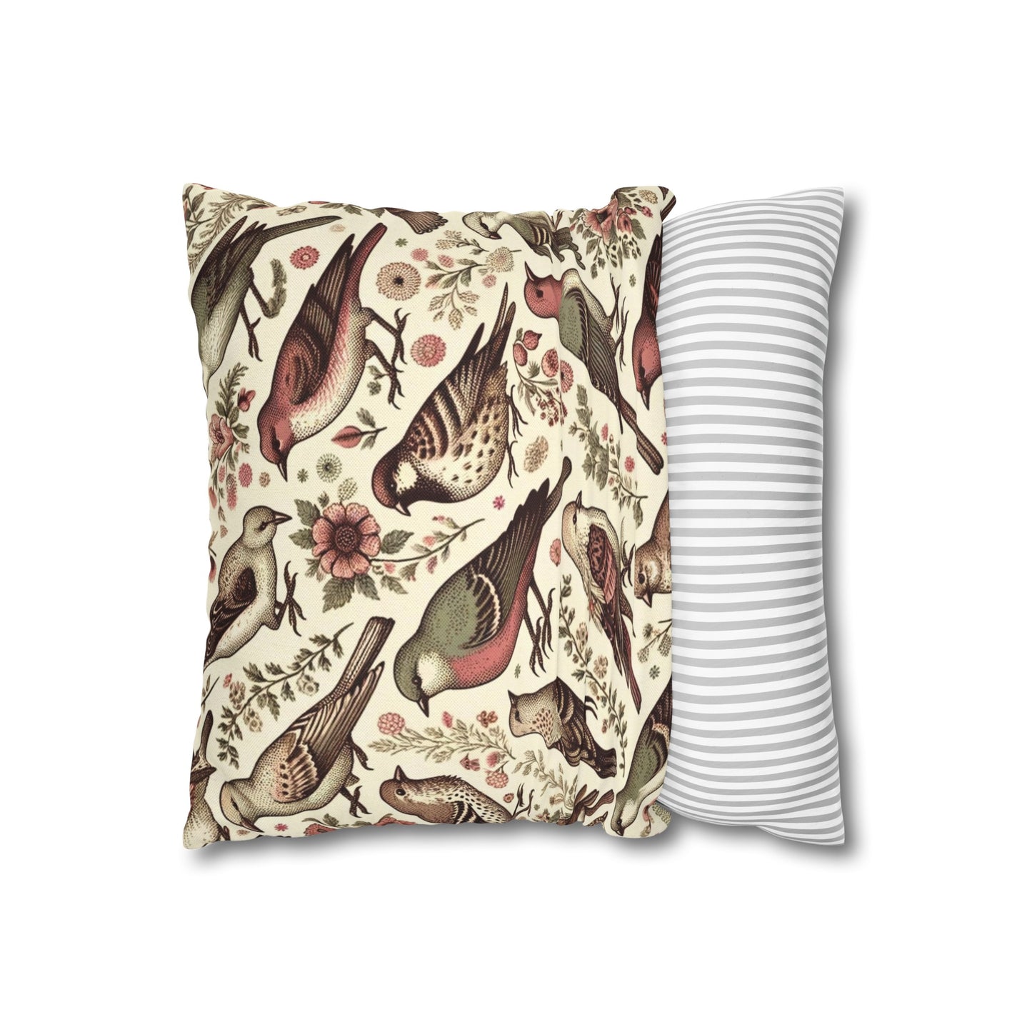 Vintage: Square Pillowcase (Aviary Charm)