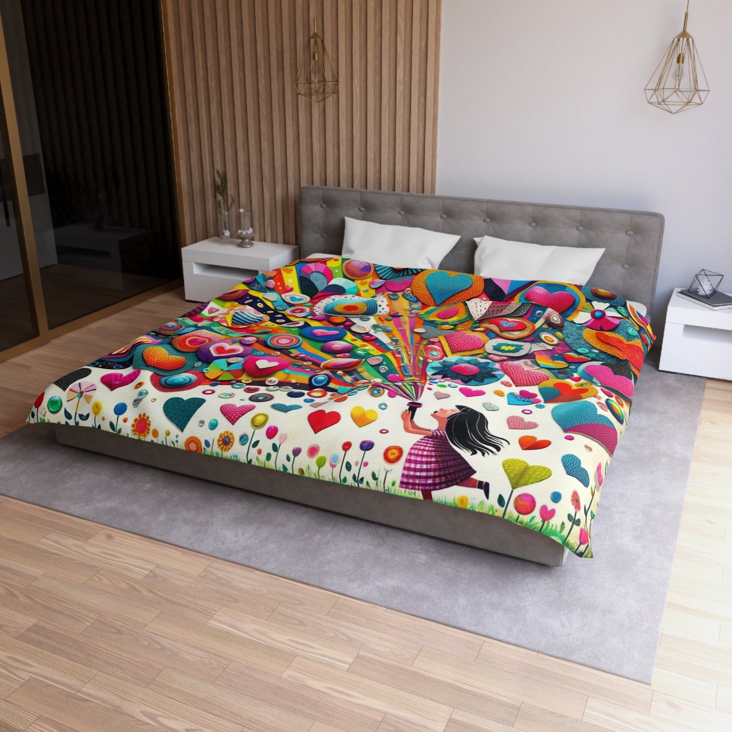 Love: Duvet Cover (Kaleidoscope Heart)