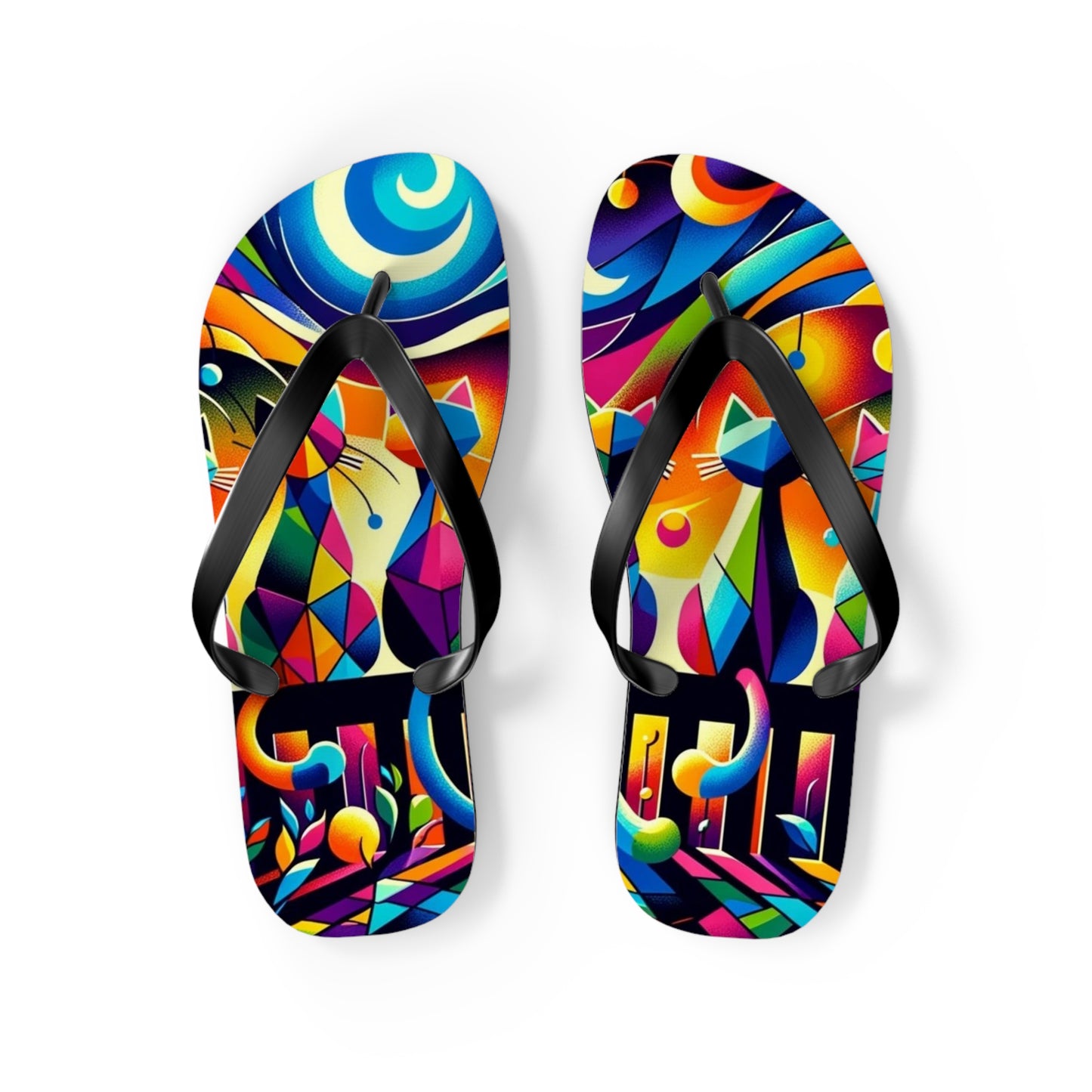 Cats: Flip Flops (Cubist Cats)