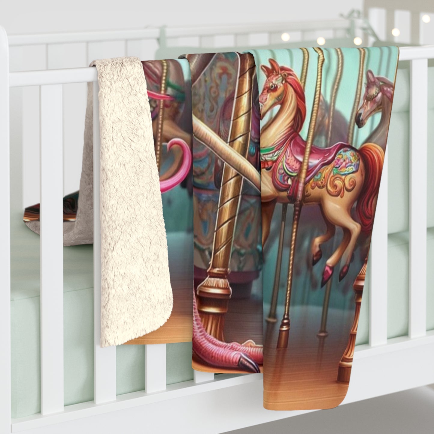 Flamingo: Sherpa Fleece Blanket (Carousel Flamingo)