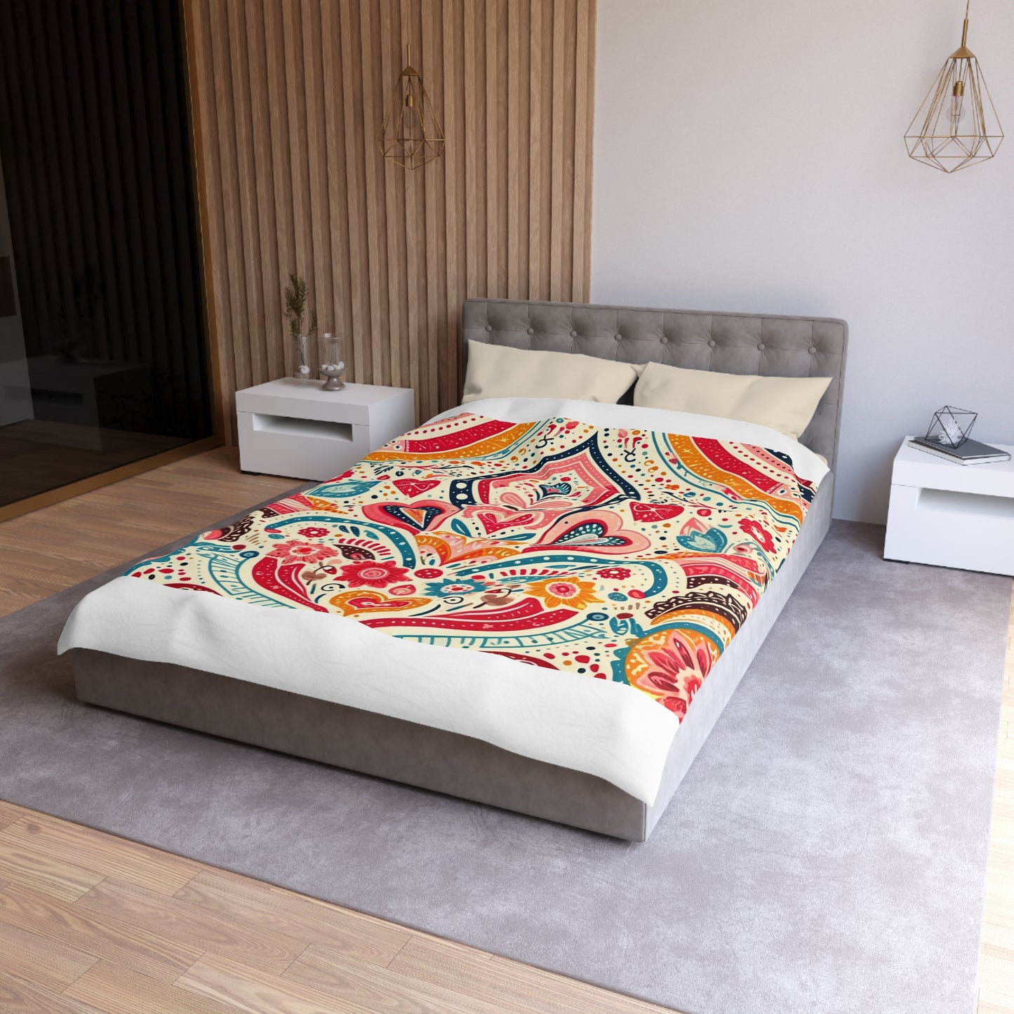 Love: Microfiber Duvet Cover (Folk Art Love)