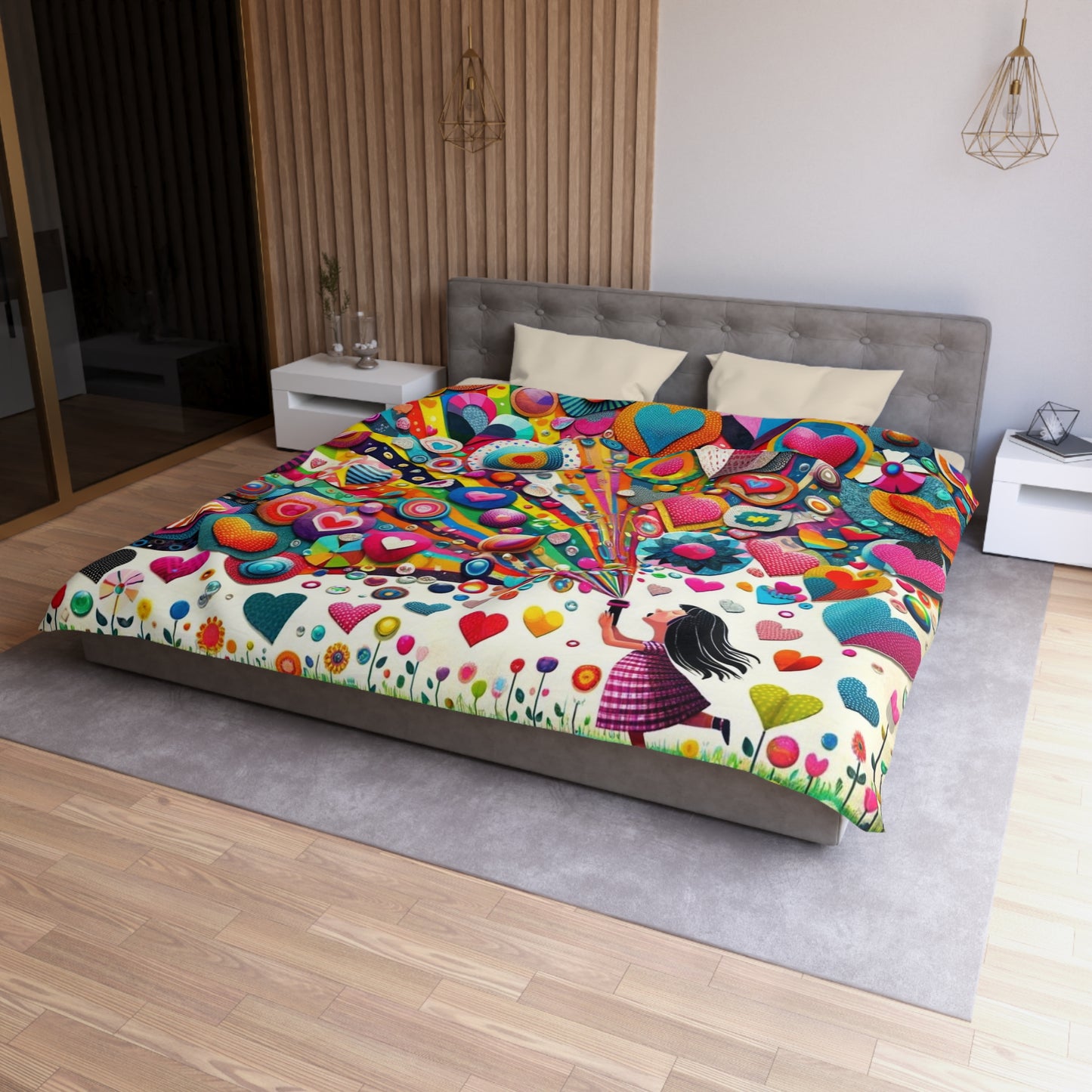 Love: Duvet Cover (Kaleidoscope Heart)