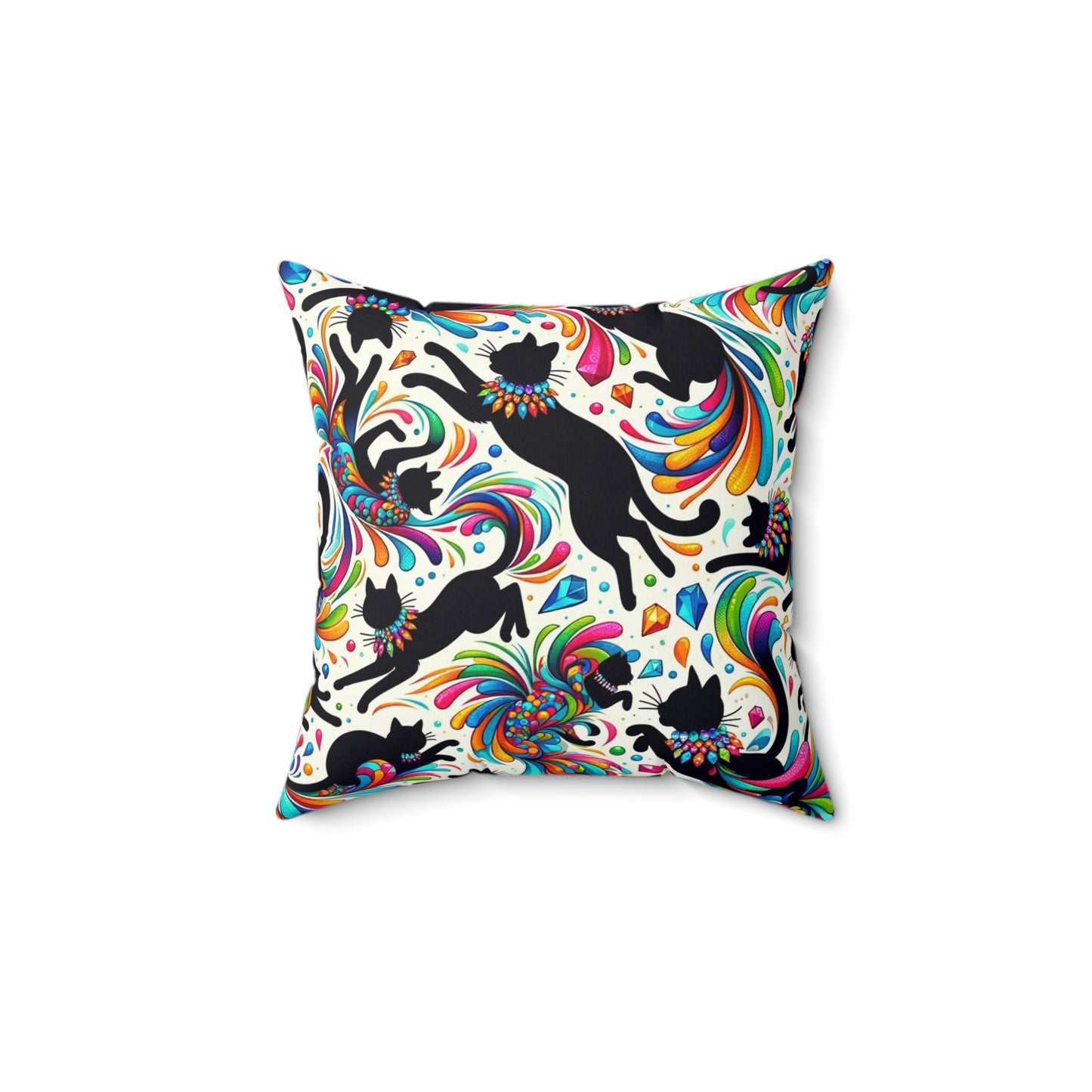 Cats: Square Pillow (Kaleido-Kitty)