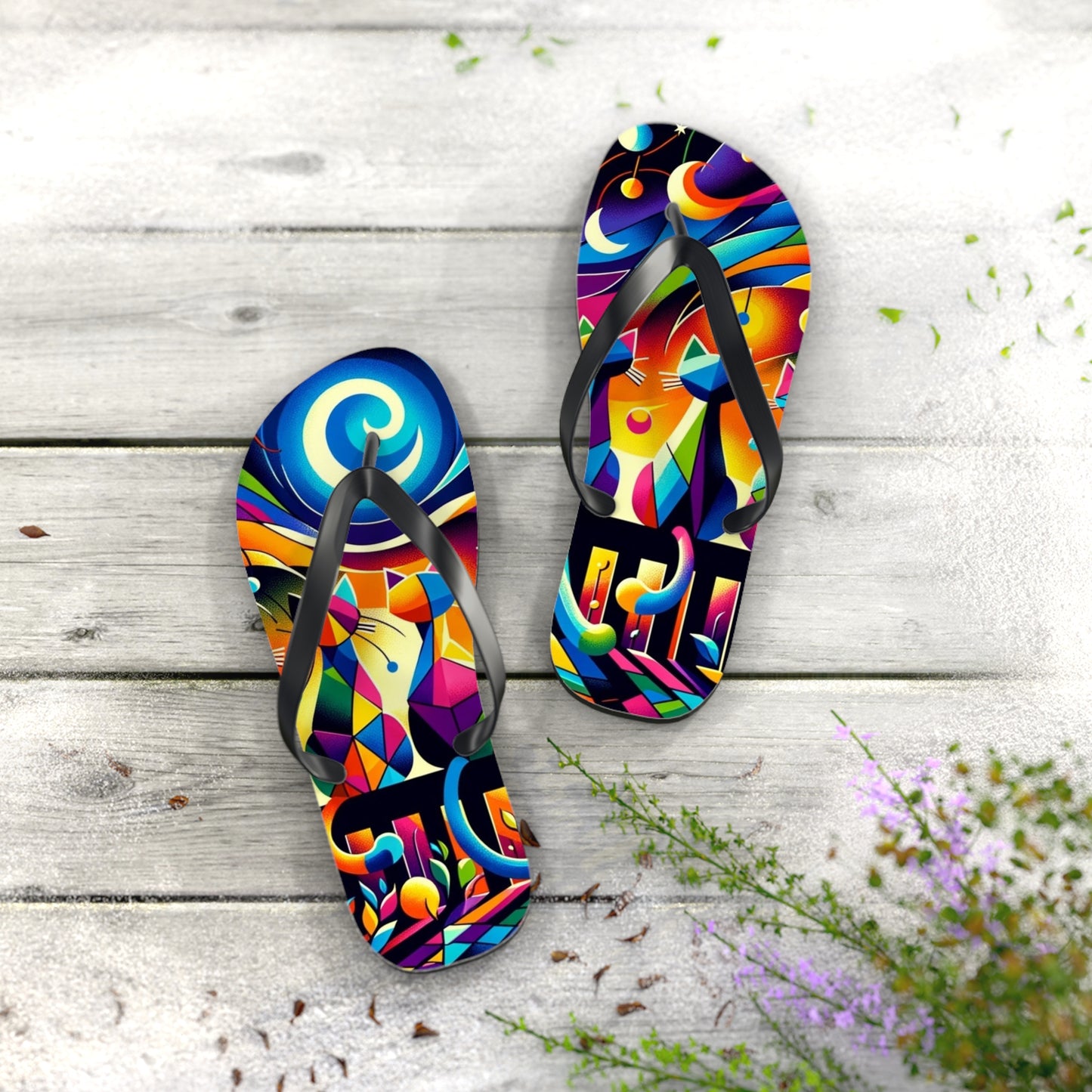 Cats: Flip Flops (Cubist Cats)