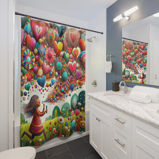 Love: Shower Curtain (Kaleidoscope Heart)