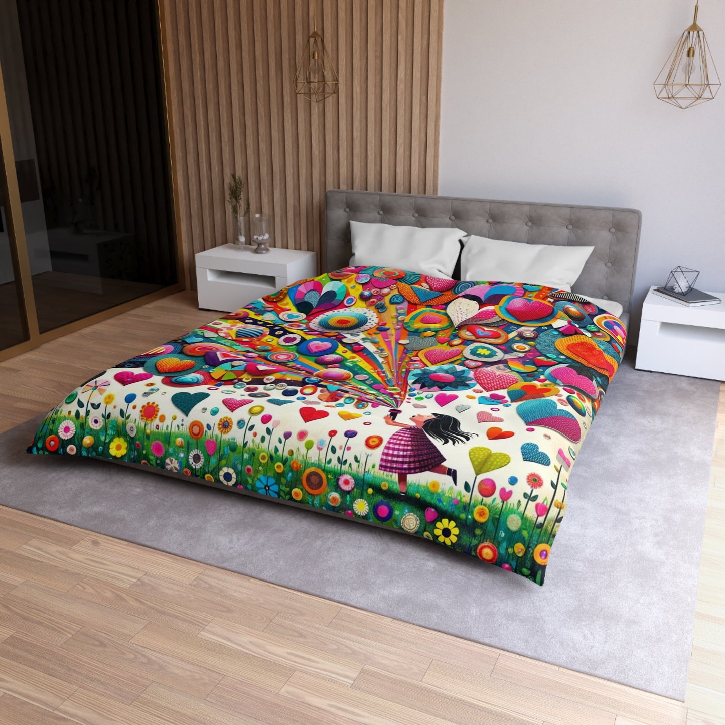 Love: Duvet Cover (Kaleidoscope Heart)