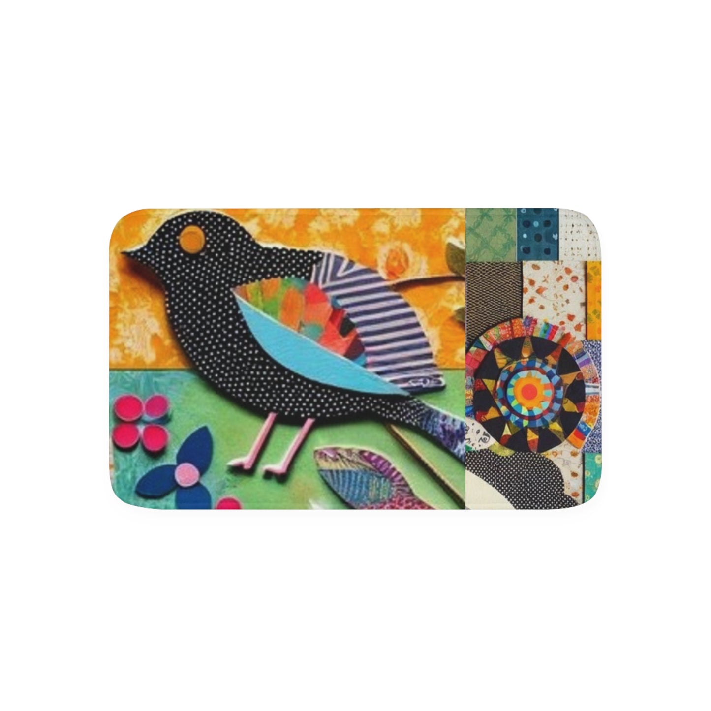 Cats: Memory Foam Bath Mat (Patchwork Songbird)