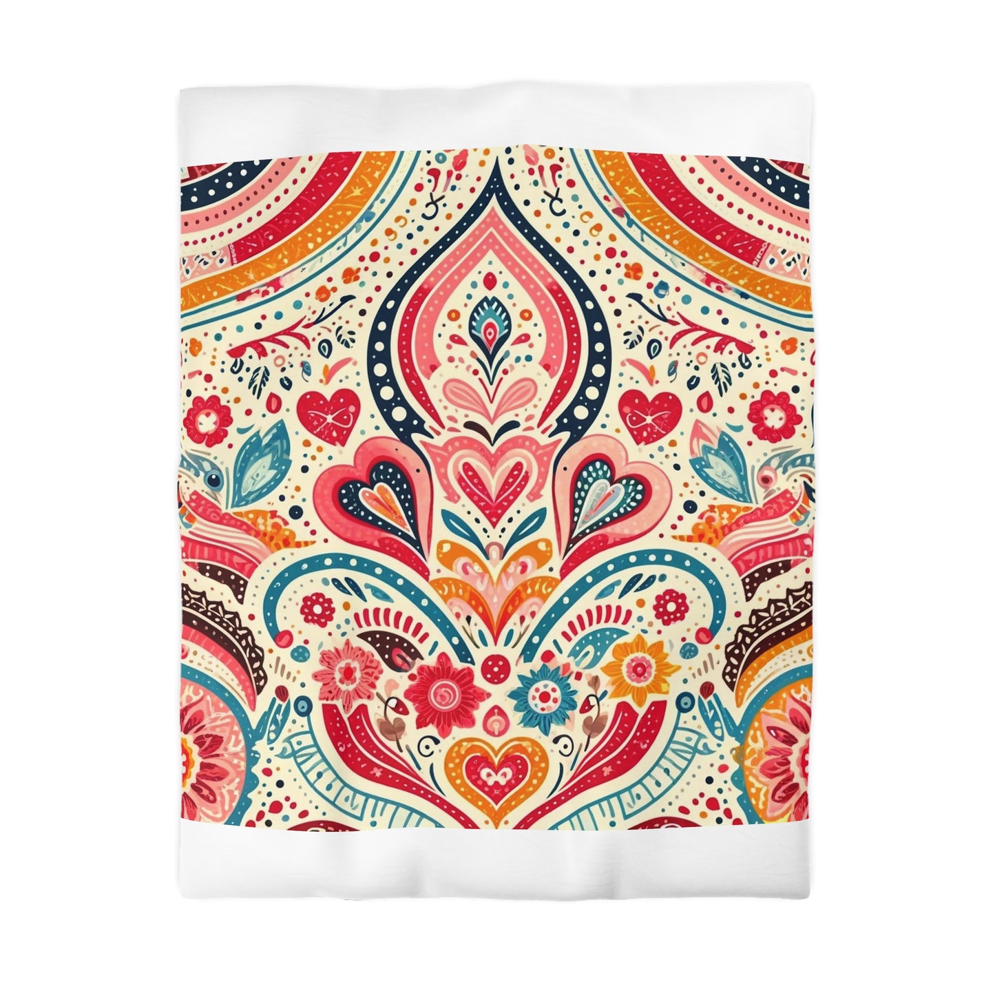 Love: Microfiber Duvet Cover (Folk Art Love)