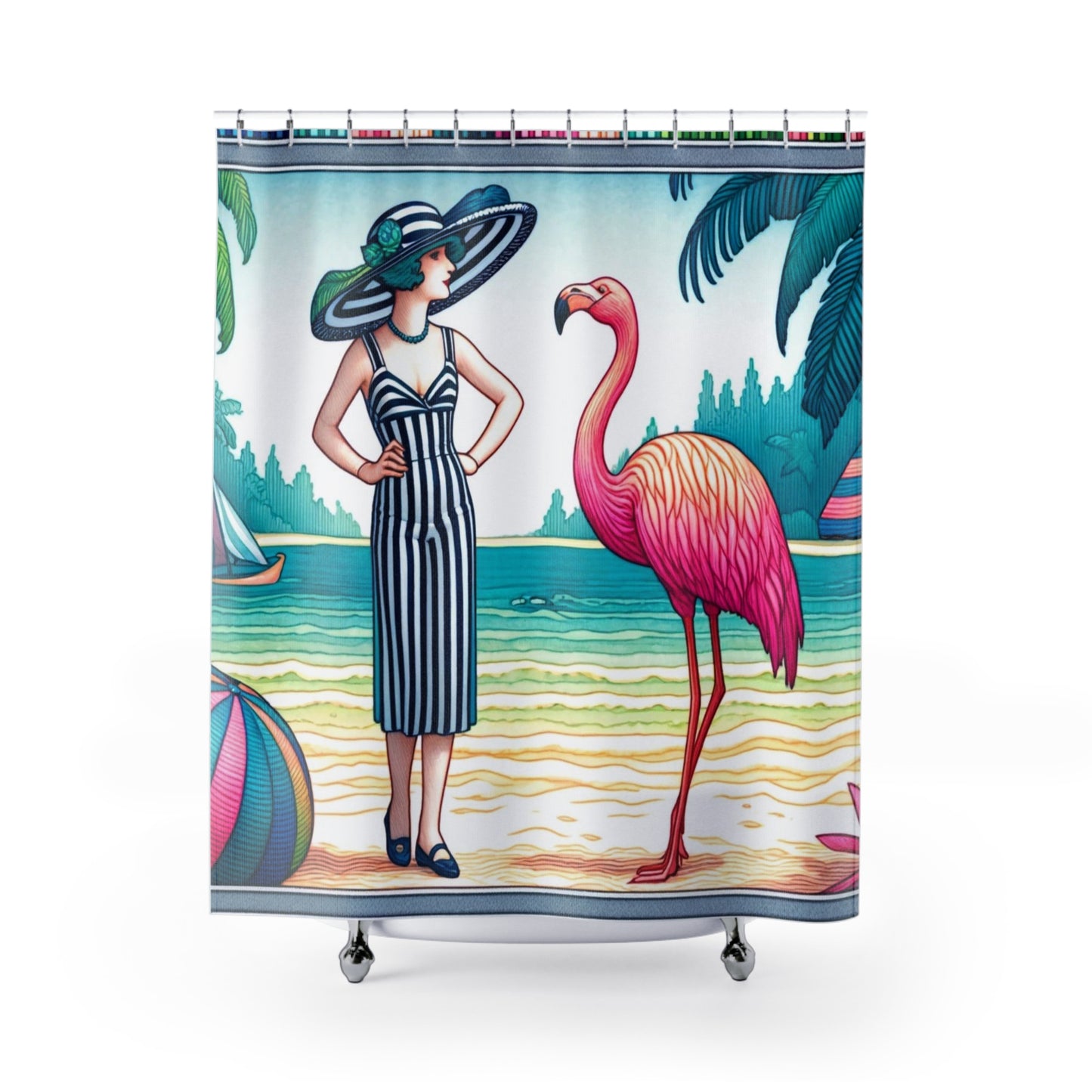 Flamingo: Shower Curtain (Seaside Elegance)