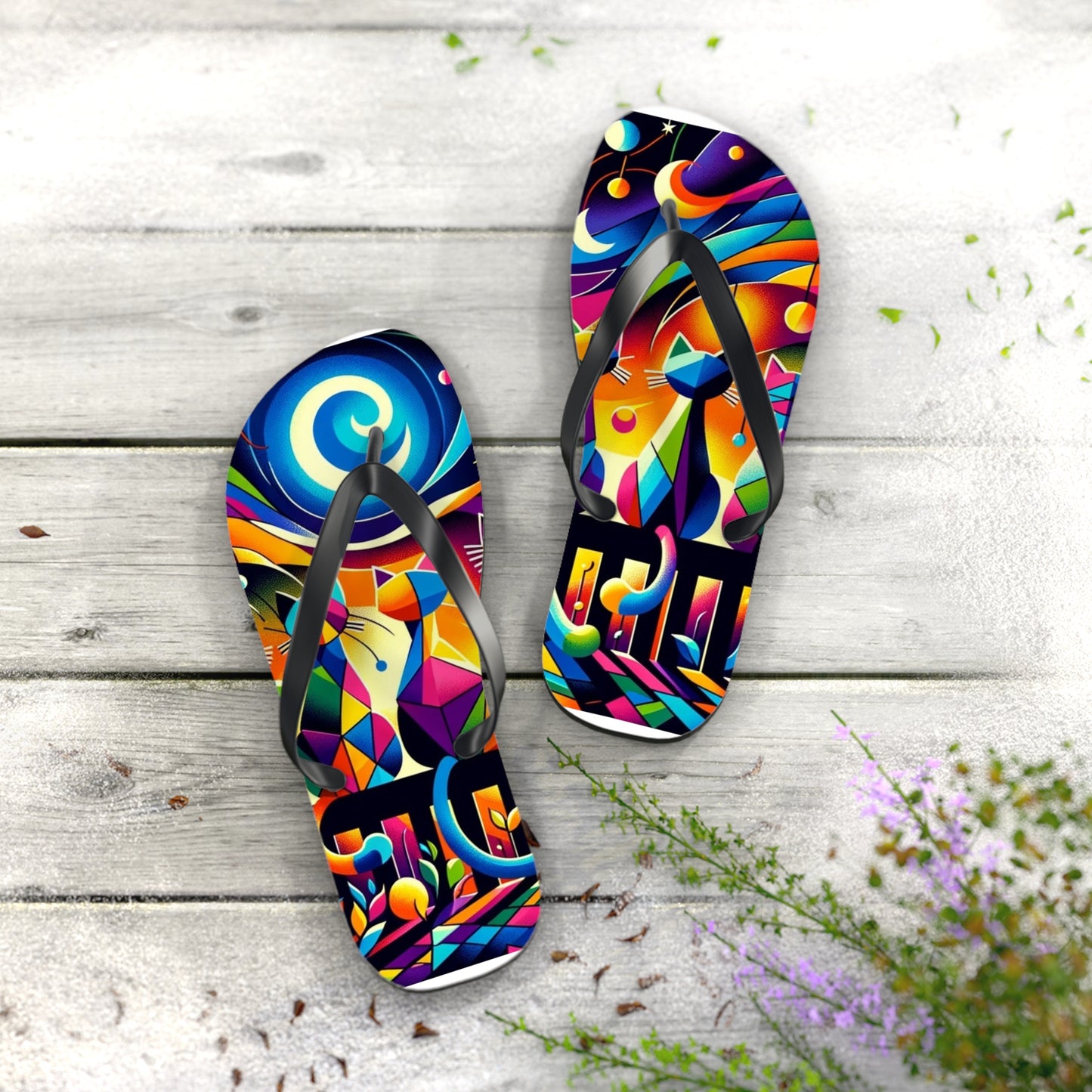 Cats: Flip Flops (Cubist Cats)