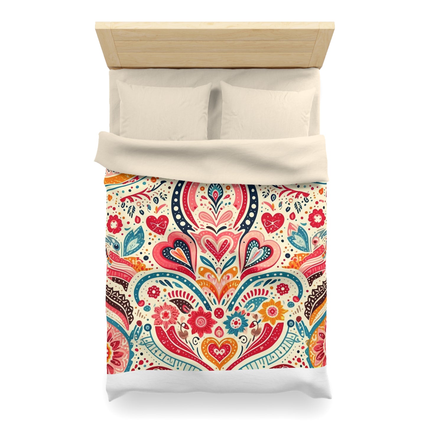 Love: Microfiber Duvet Cover (Folk Art Love)