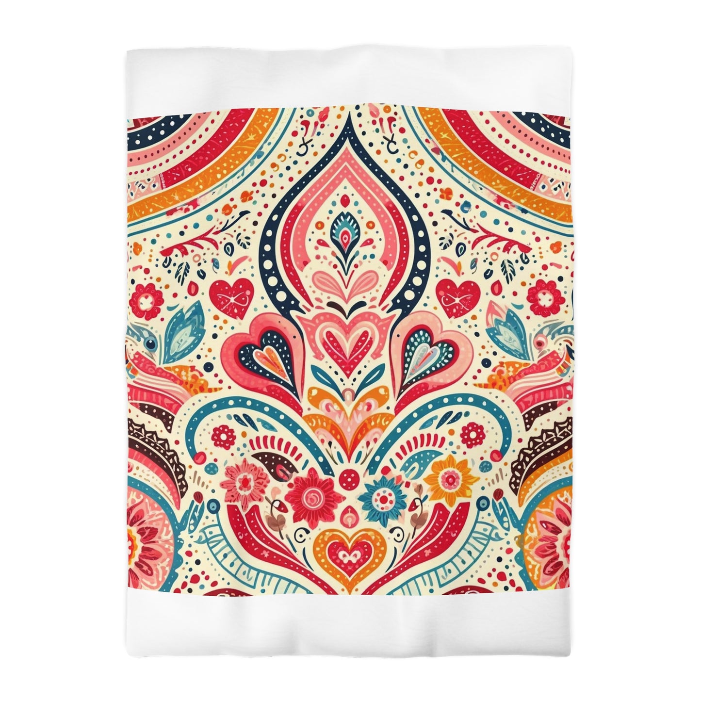 Love: Microfiber Duvet Cover (Folk Art Love)