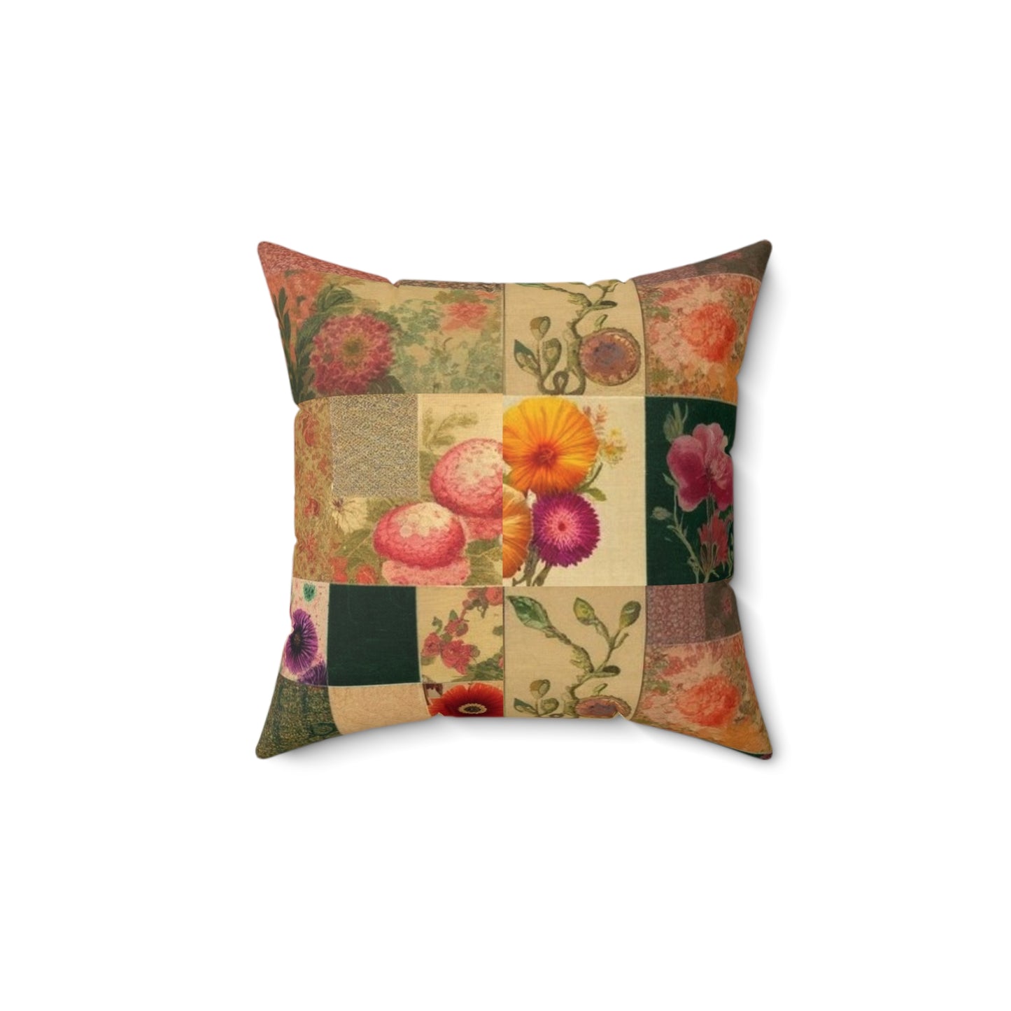 Mermaid: Square Pillow (Floral Mermaid's Embrace)