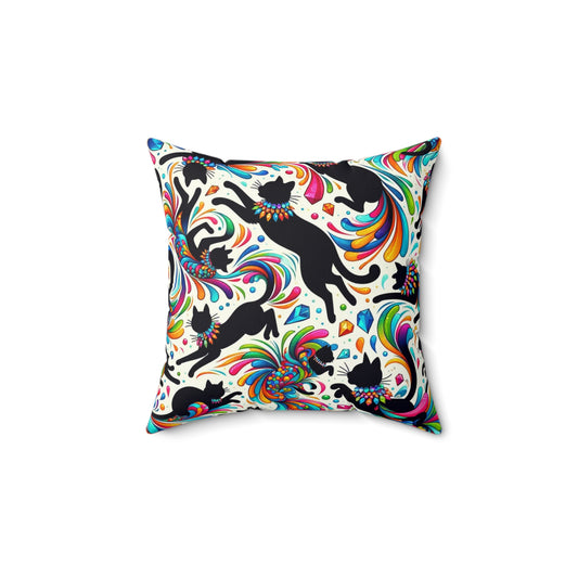 Cats: Square Pillow (Kaleido-Kitty)