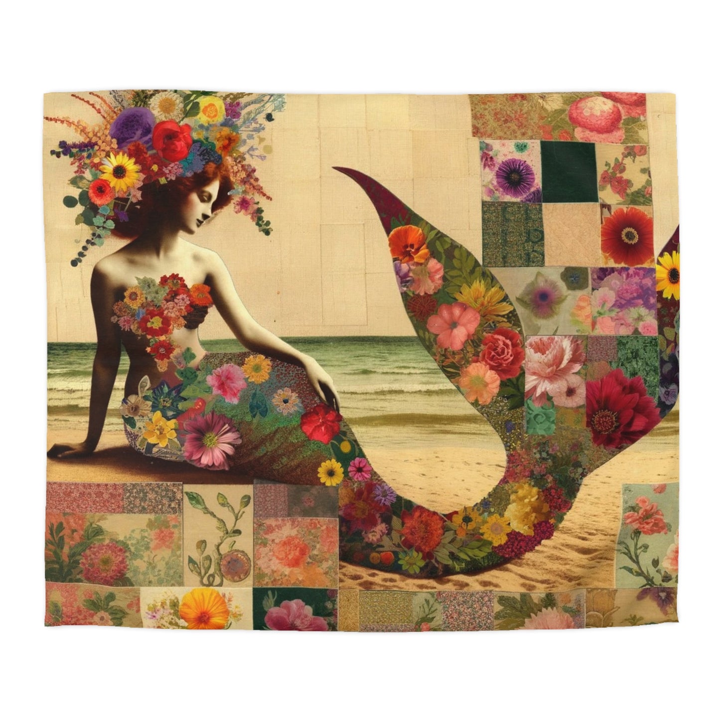 Mermaid: Duvet Cover (Floral Siren)