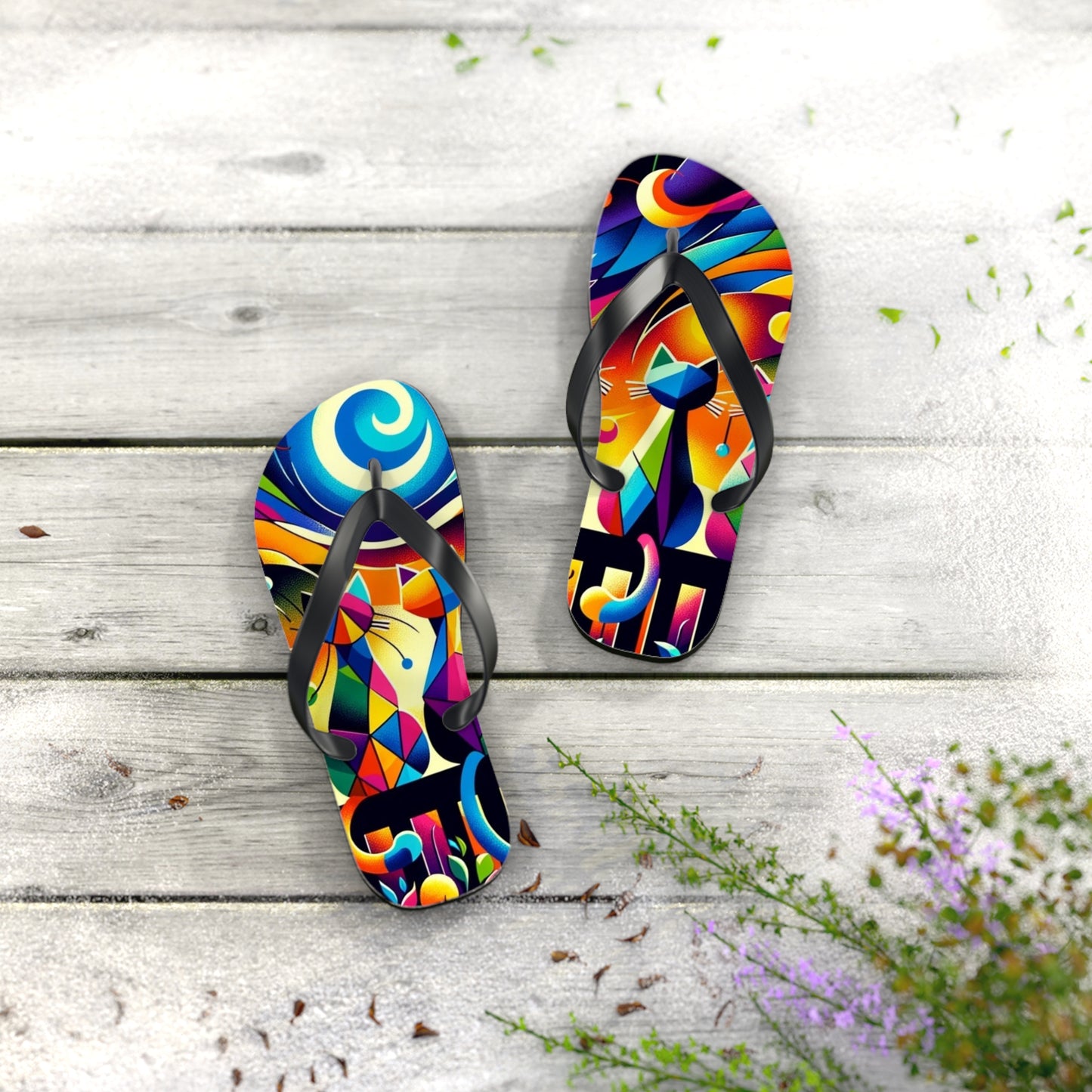 Cats: Flip Flops (Cubist Cats)