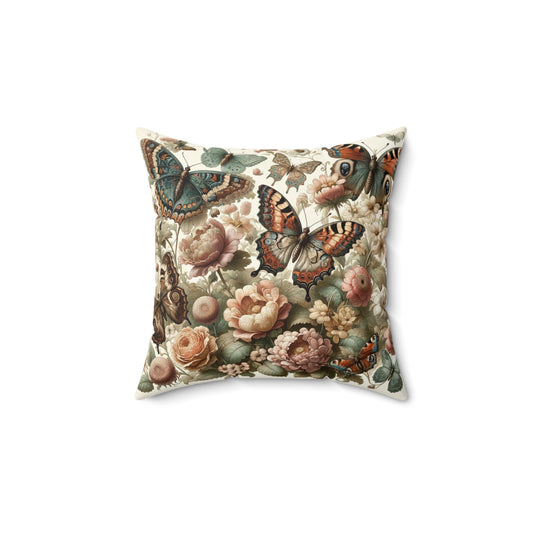 Vintage: Square Pillow (Butterfly Blossom)