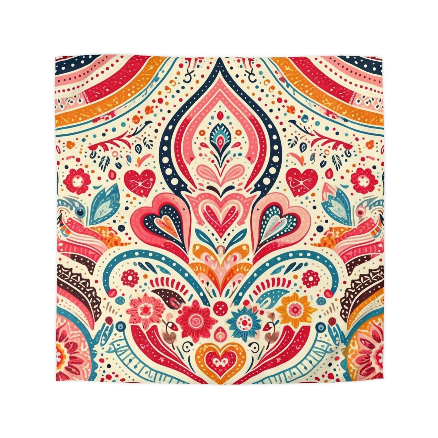 Love: Microfiber Duvet Cover (Folk Art Love)